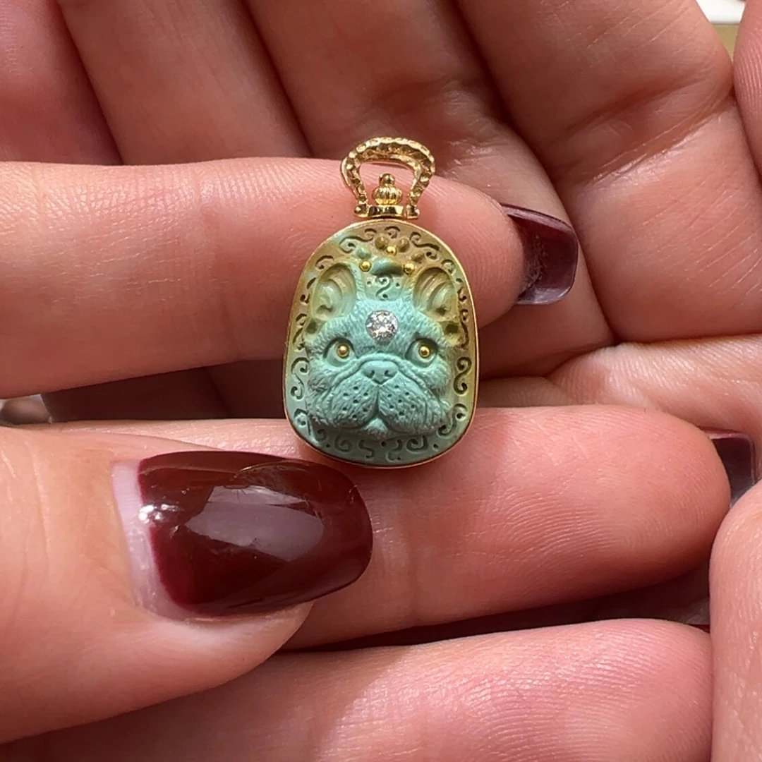 绿松石戒指18K金镶嵌配件