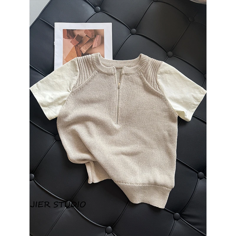 Jier【清夏】莱赛尔和纸纱亲肤透气休闲针织衫 7707