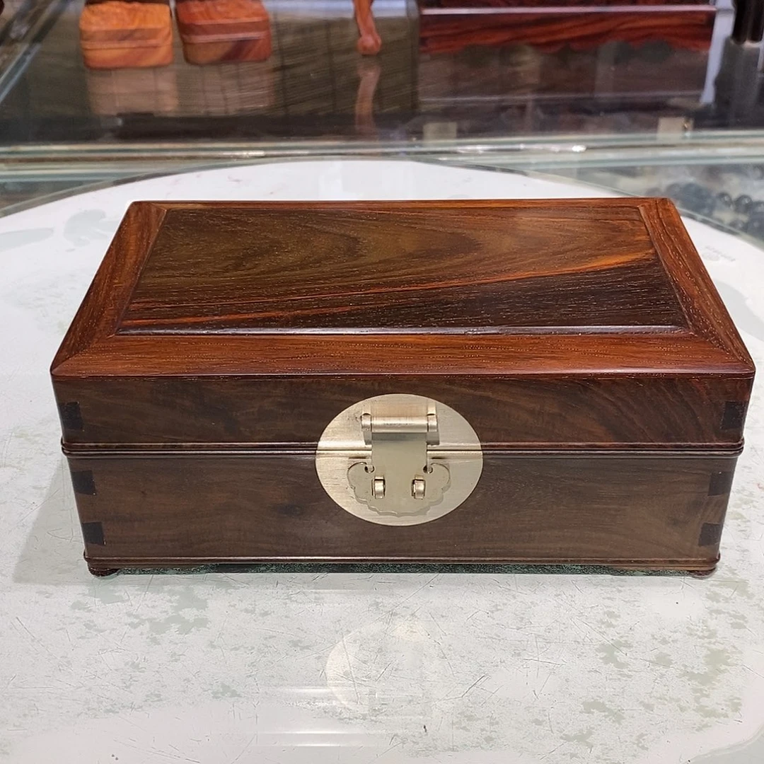 交趾黄檀（大红酸枝）独板首饰盒20/12/7.5