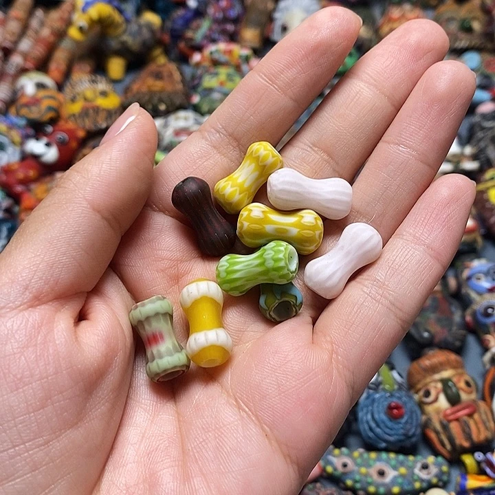 琉璃非金属印度尼西亚桶珠一个