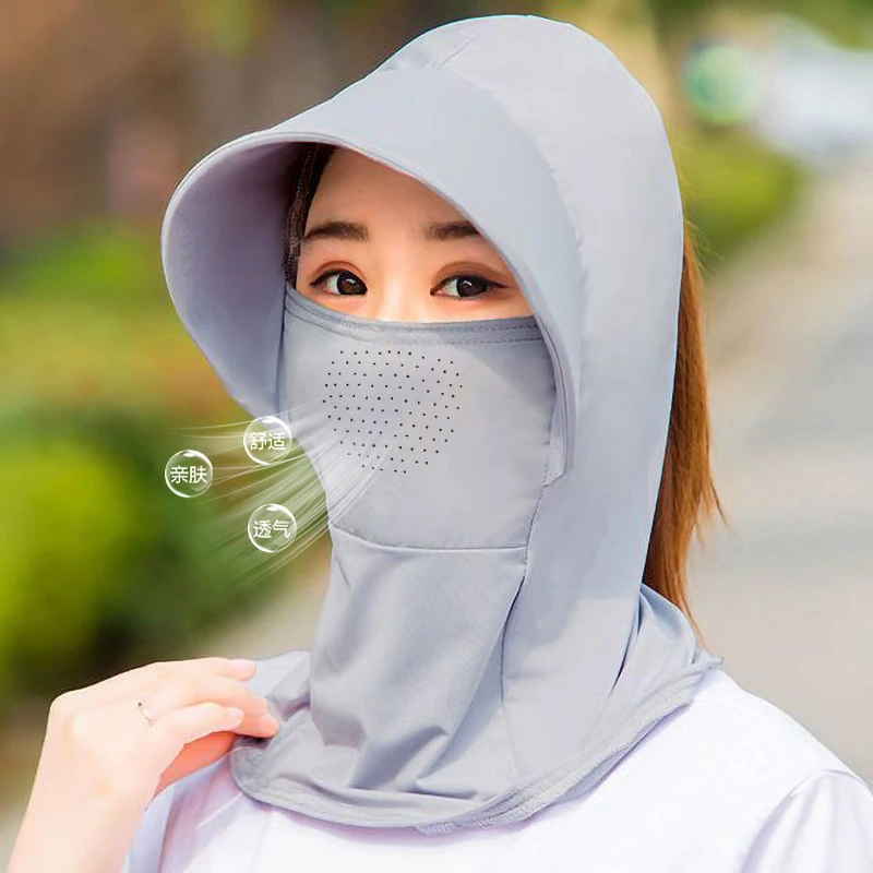 2025新款遮阳帽平檐帽子护颈太阳帽透气防晒面罩亲肤骑行遮脸夏季