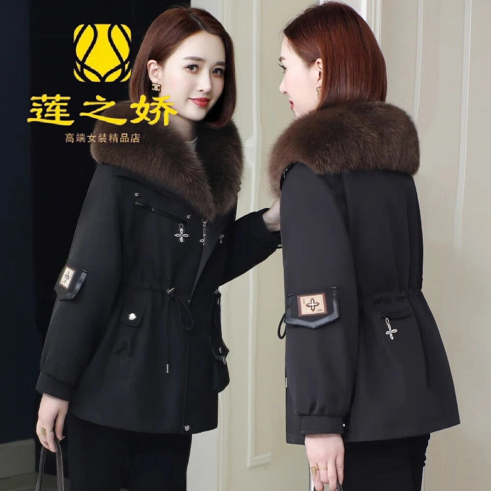 清仓可拆卸真毛内胆派克服大衣女中长款2025冬时尚海宁皮草外套