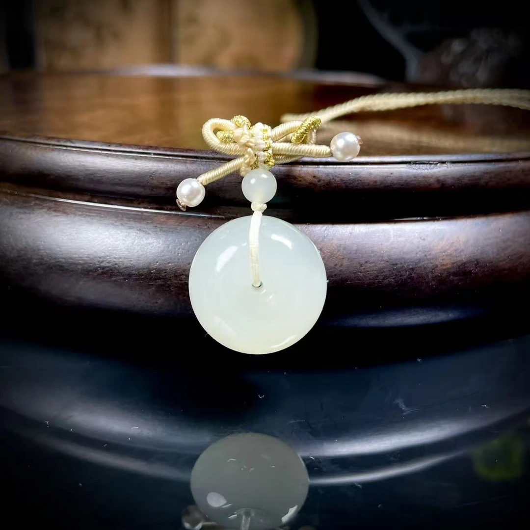 lot3478和田玉平安扣 青海 19.6*19.6*12.5mm/9.4g/北京世纪