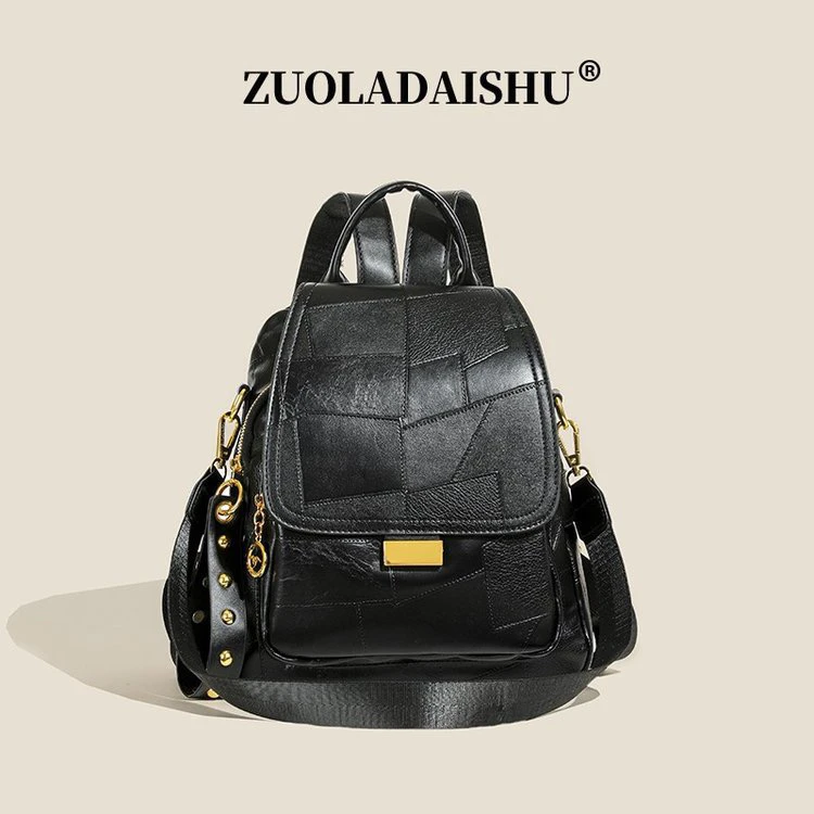 【璐璐礼物】双肩包女时尚包百搭书包小众通勤旅游背包大容量2241