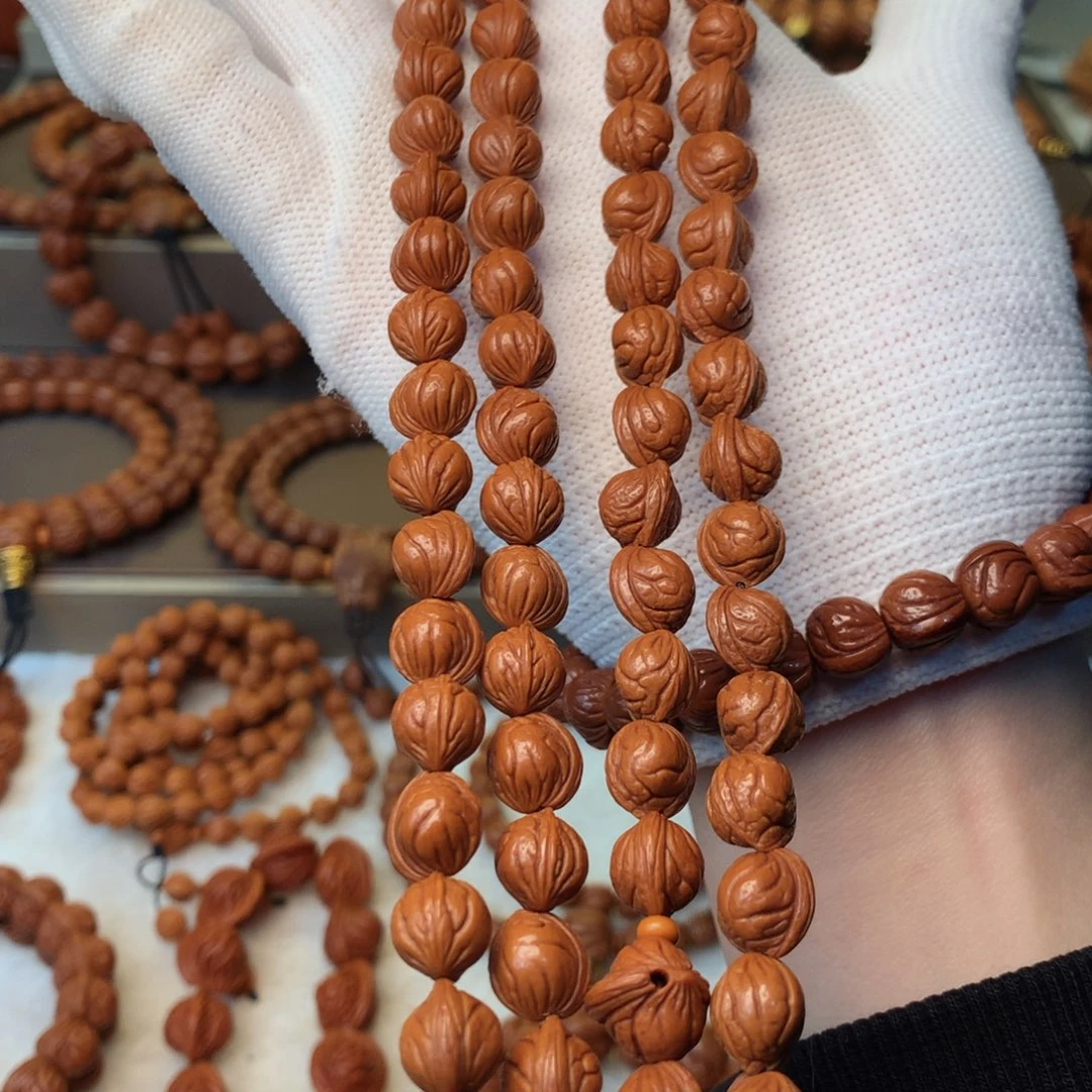 风***8桃核手串秦岭龙纹