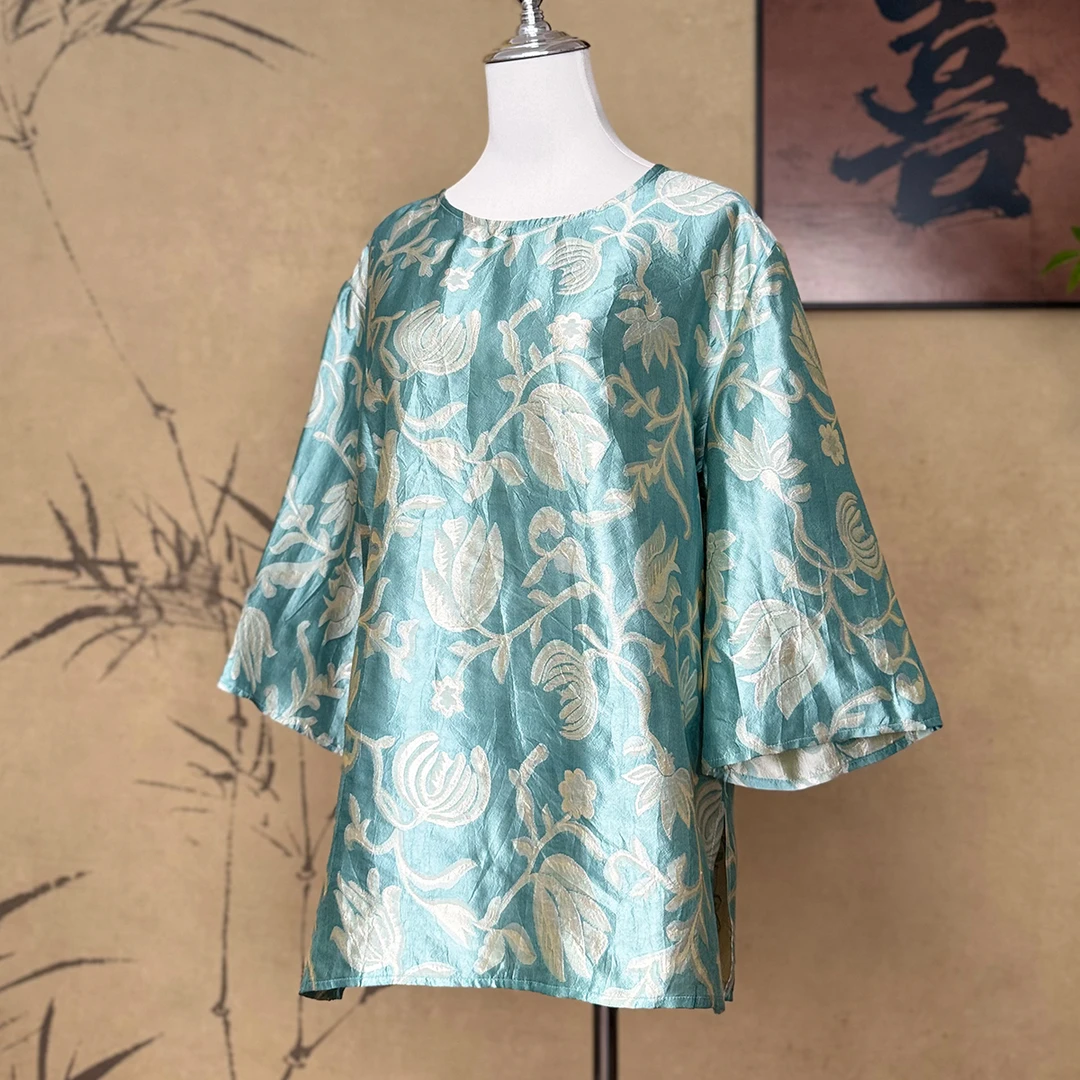 【卷卷新中式】“郁金香”双层压花双宫  国风极简上衣 高定系列