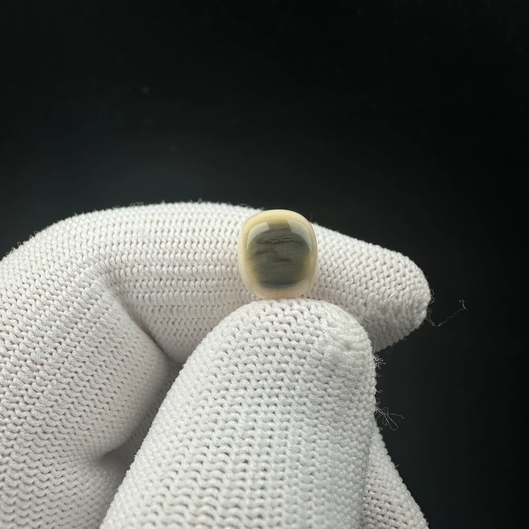 D8706天然猛犸牙 蓝眼睛桶珠10.2*8.8mm支持鉴定 假一罚四