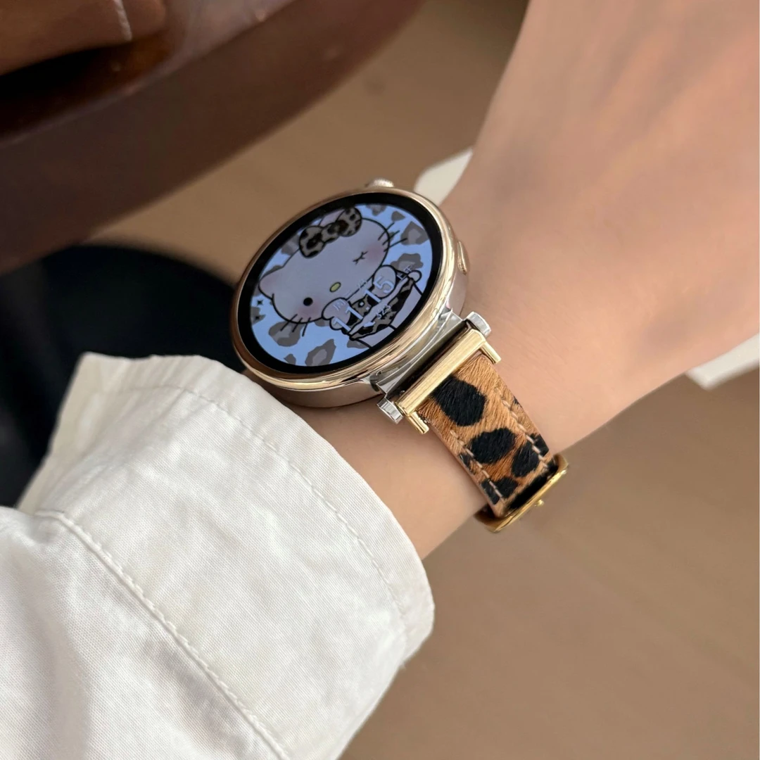 适用华为手表gt6表带豹纹毛呢fit4/fit3/fit2/gt3/gt5/gt4表带女