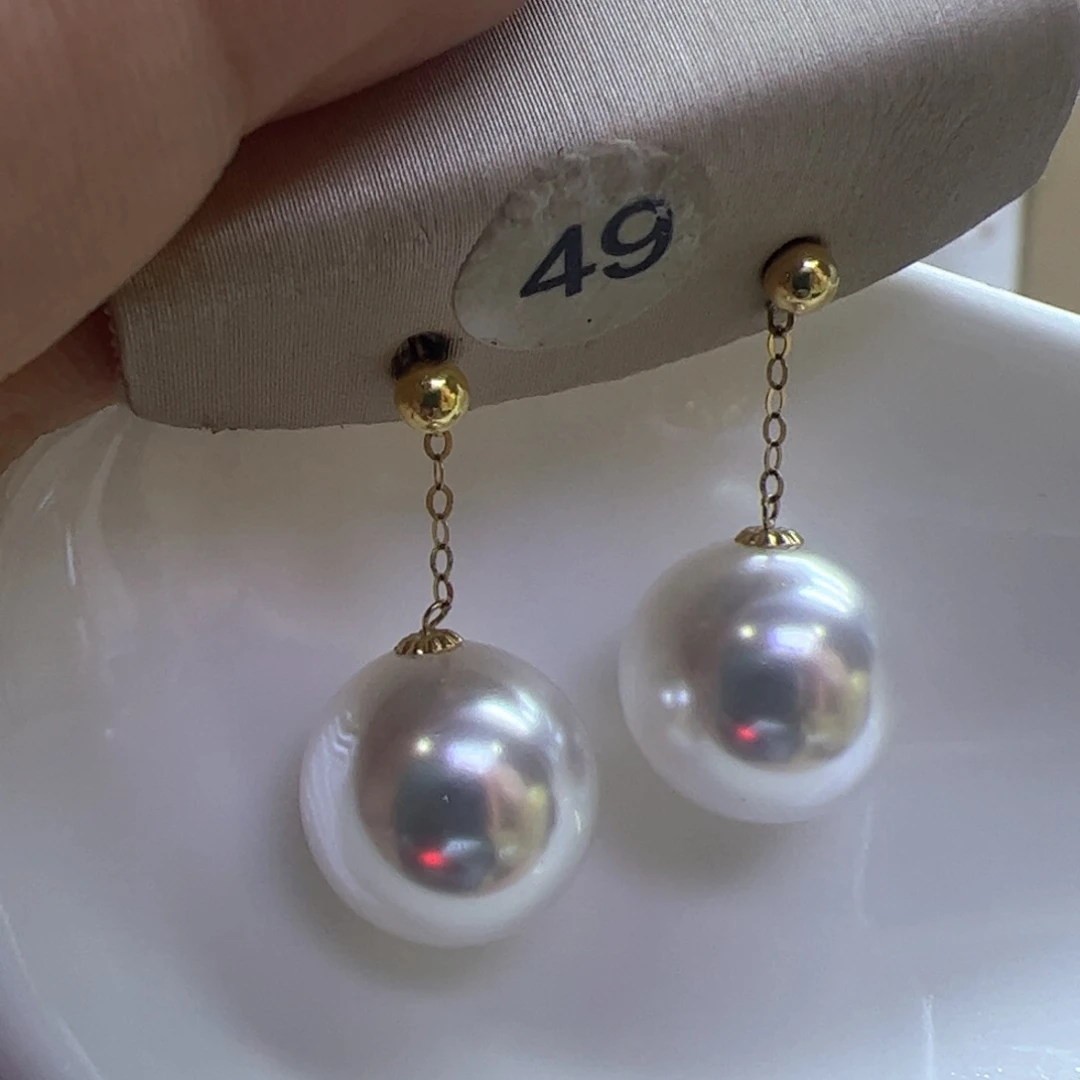 淡水珍珠耳饰18K金镶嵌