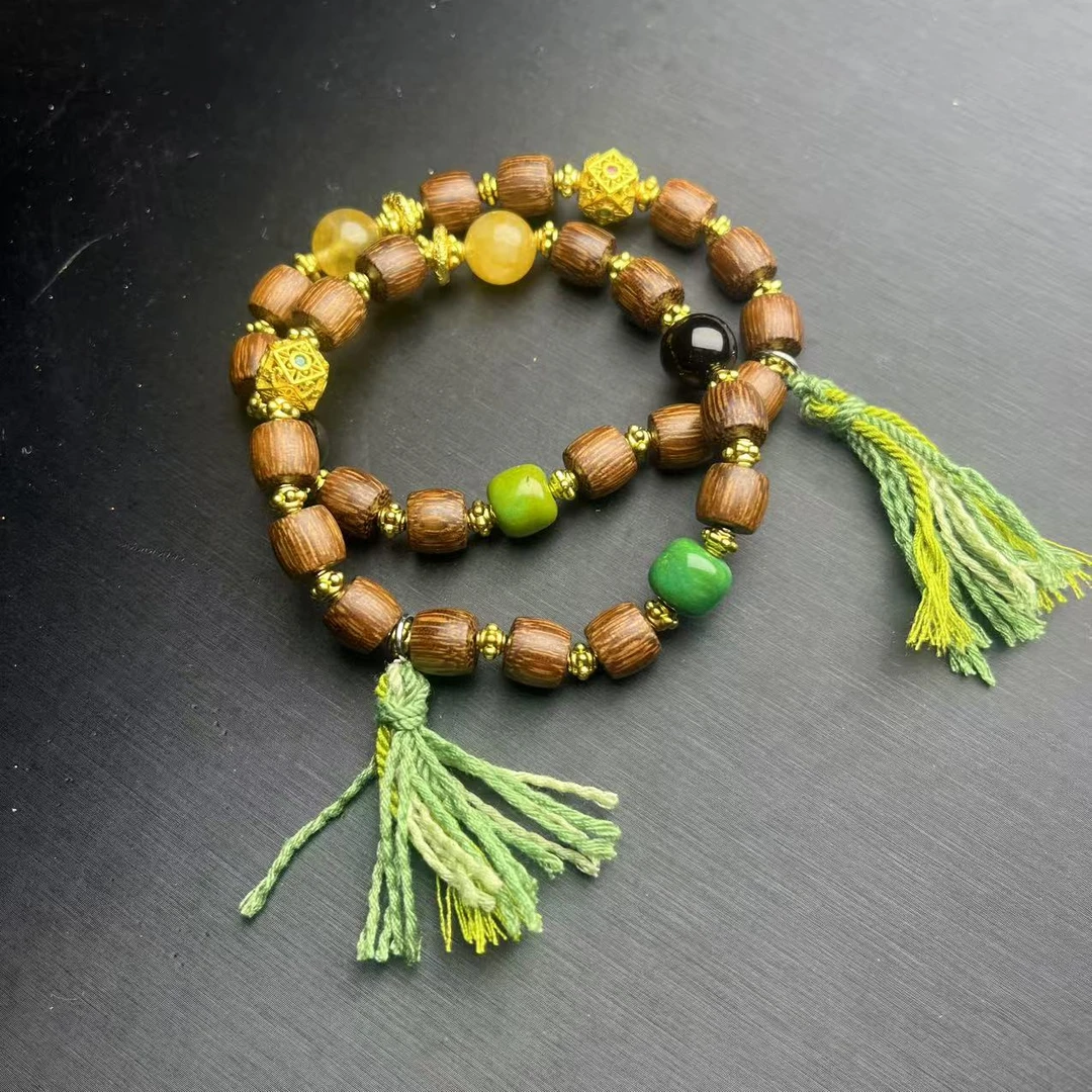 非金属木质手链 ZBG1350木质菱镁手串(天然珠宝多样性发其一）