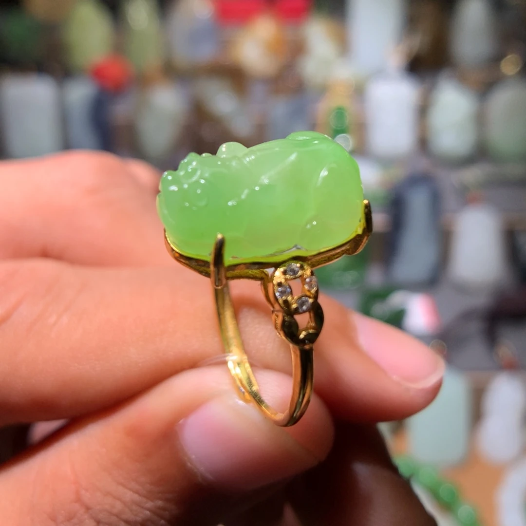 和田玉银S925镶嵌戒指