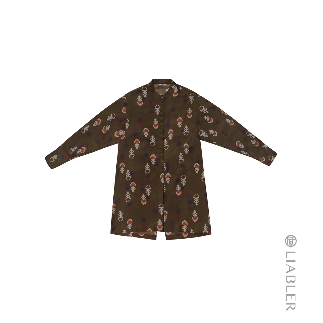 LIABLER/励 【暗香浮动】2025春夏复古苎麻立领中式上衣 LSS24925J