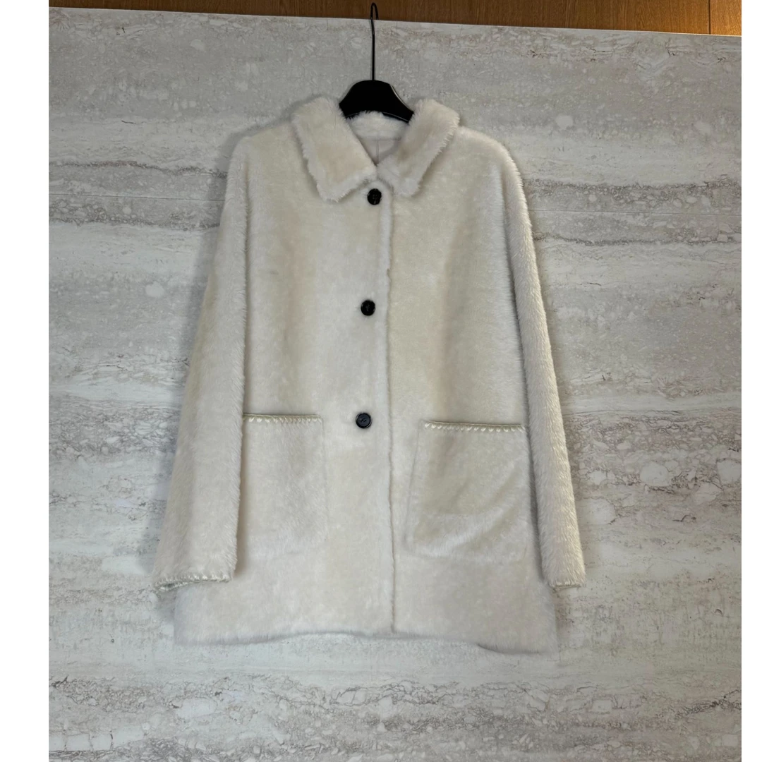 TANTAN 气质宽松中长款秋冬毛呢外套3595