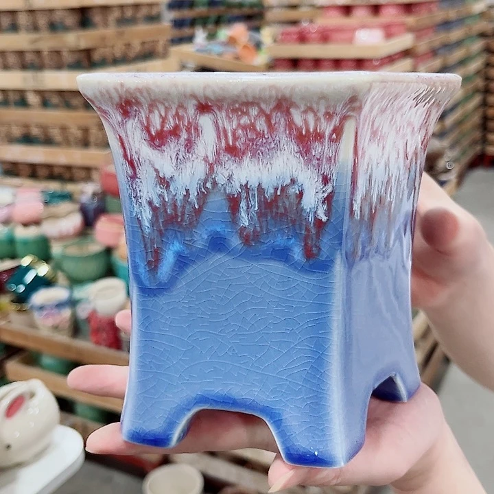 有孔.凑单10元陶瓷花盆发货！