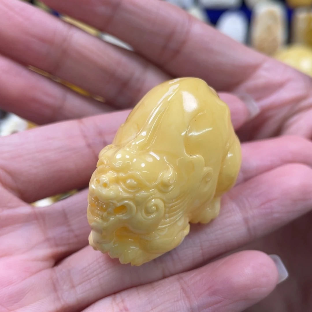 蜜蜡未镶嵌裸石琥珀蜜蜡貔貅吊坠