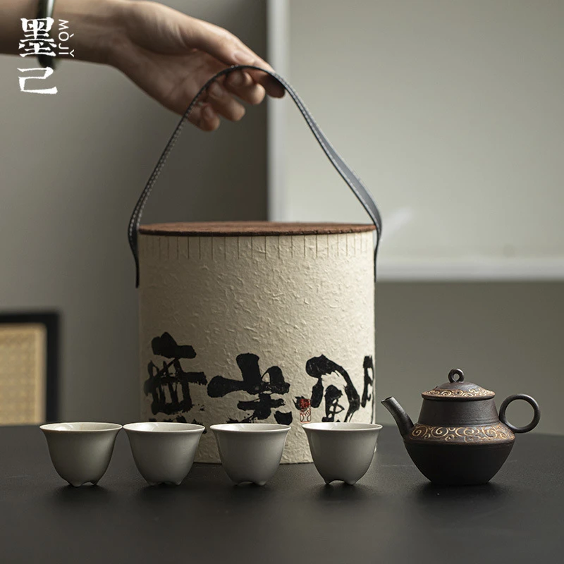 墨己独立设计师联名款老岩泥茶壶一壶四杯家用伴手礼茶具套组整套