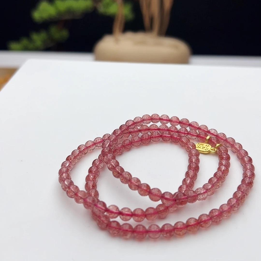 未镶嵌水晶手链草莓晶5mm+