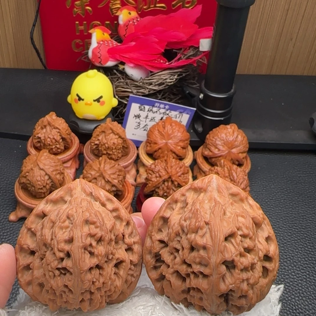 把件文玩核桃凹底三角疆45
