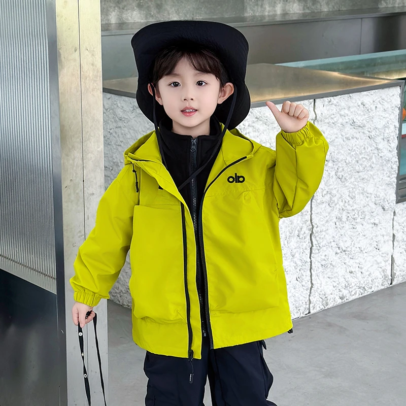 儿童冲锋衣外套三合一紫色洋气防水男童户外休闲防风春秋装风衣潮