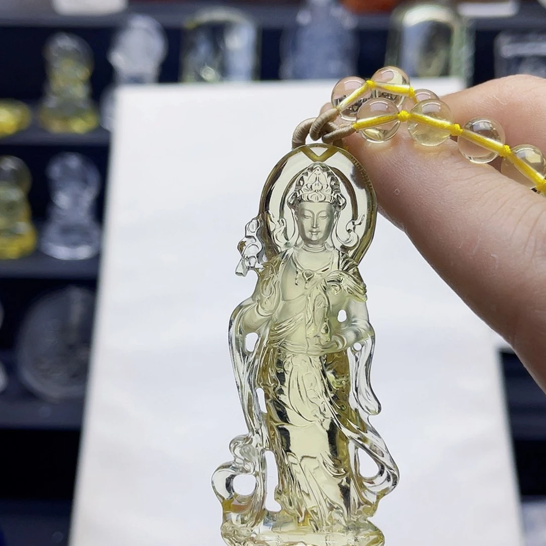 未镶嵌颈饰水晶H****e黄水晶大师精雕观音