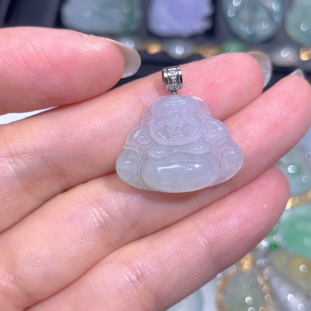颈饰18K金镶嵌翡翠翡翠