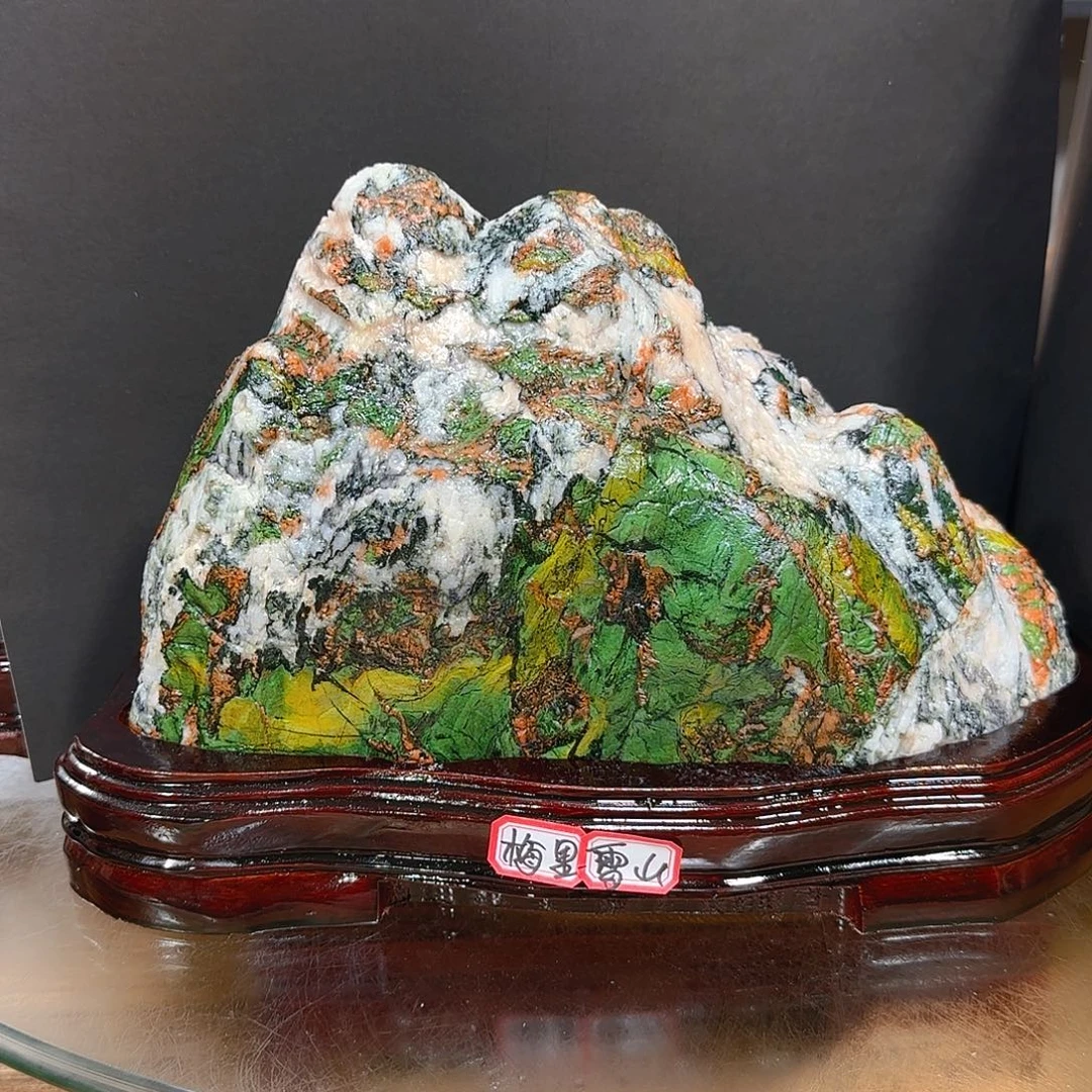 青海七彩石石头摆件