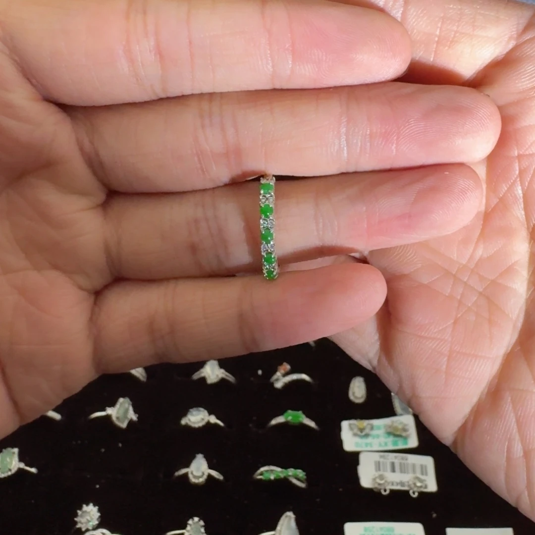 银S925镶嵌戒指翡翠