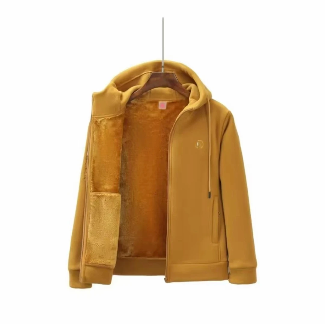 秋冬保暖加绒加厚女士连帽摇粒绒户外休闲抓绒衣加绒外套