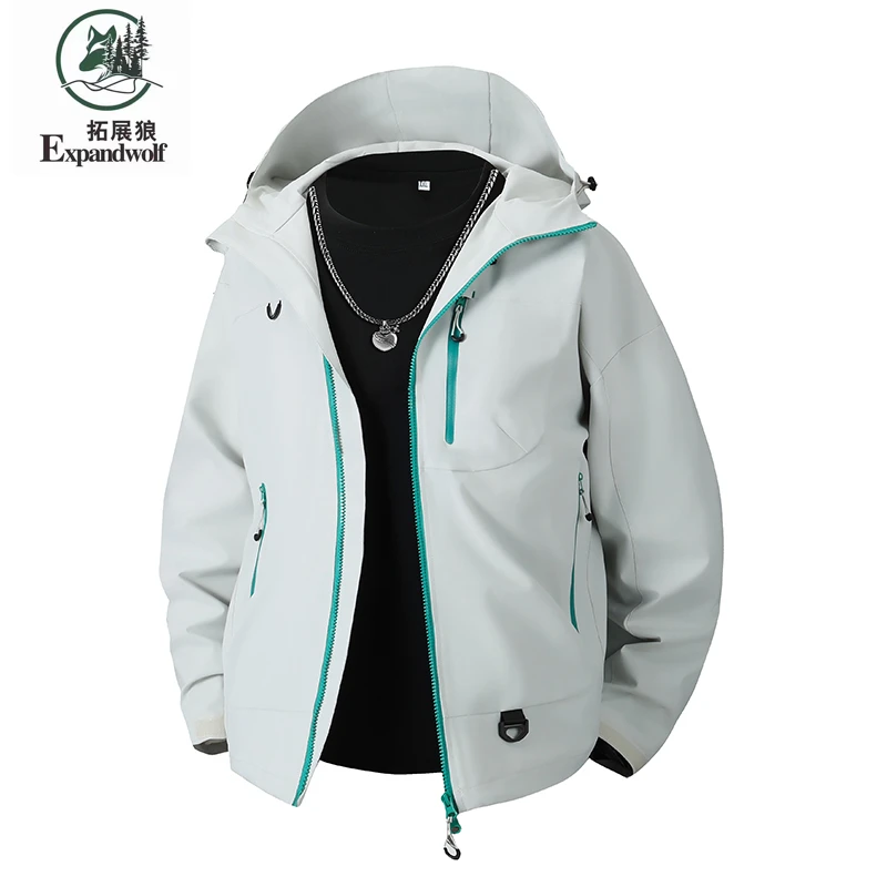 拓展狼夹克男女款春秋季薄款户外休闲宽松纯色百搭夹克外套