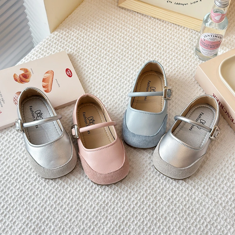 女童公主小皮鞋2025新款春秋韩版宝宝方头豆豆鞋小女孩玛丽珍单鞋