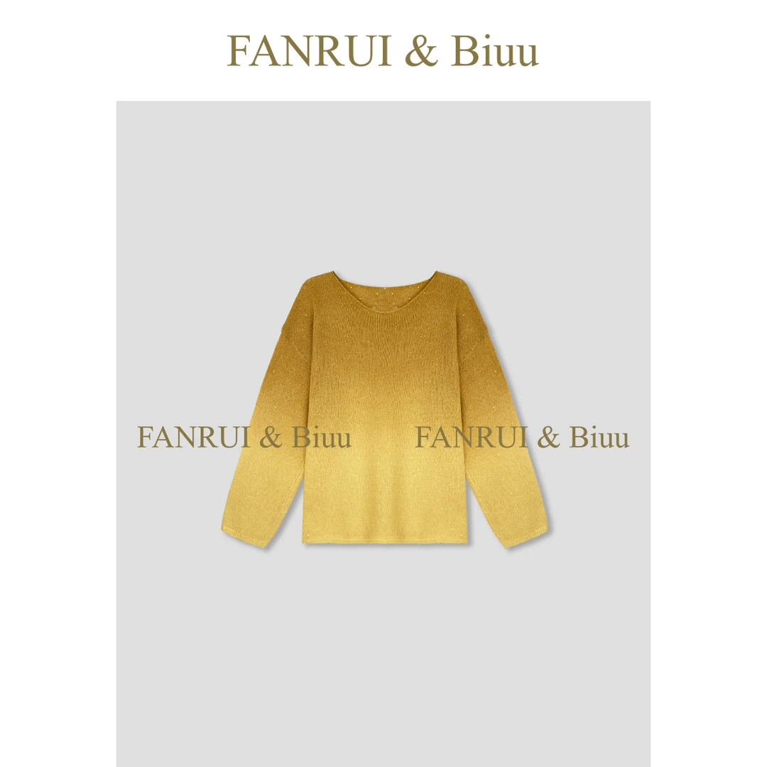 FANRUI/泛芮「萤河万象」渐变细闪洋气百搭软糯舒适针织毛衣B18076