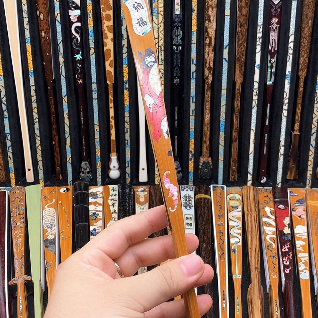 青***殖扇子双合钟馗文玩折扇