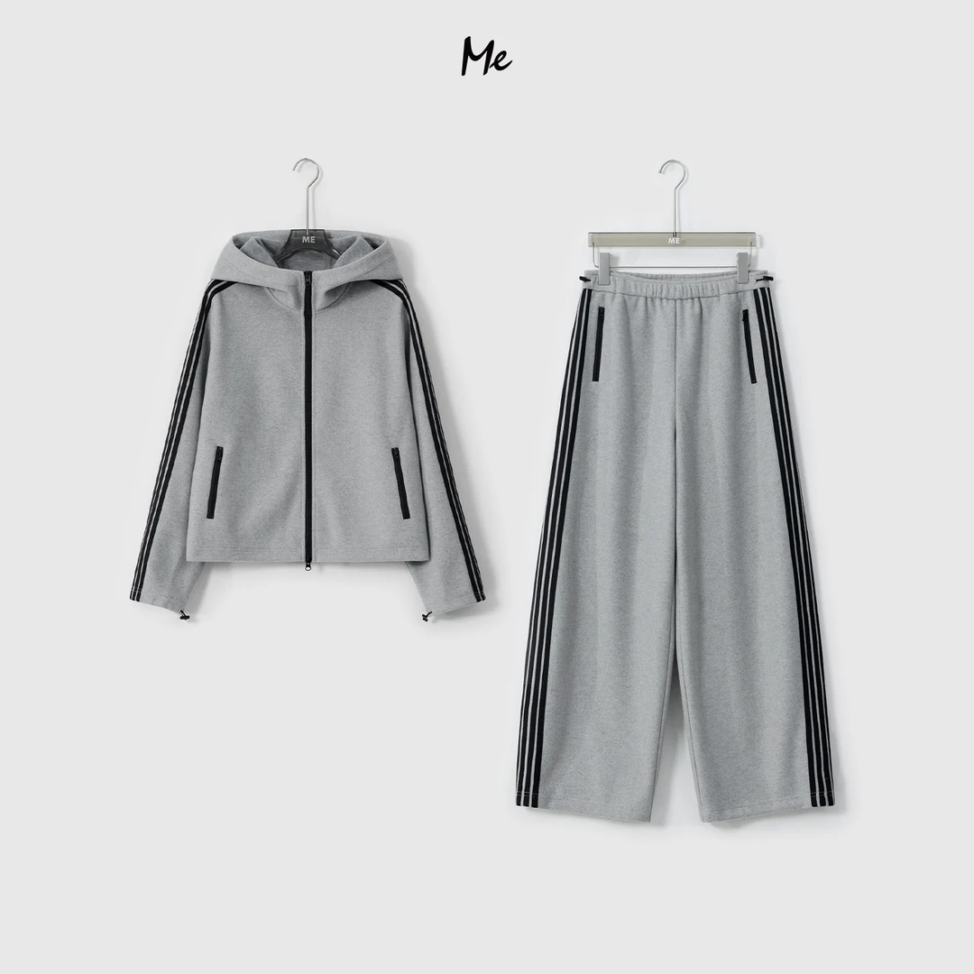 ME【三加绒卫衣套装】超细美利奴绵羊毛显瘦时尚保暖套装MESA5140