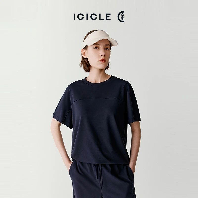 ICICLE之禾女士强捻棉针织布短袖T恤户外休闲圆领1164