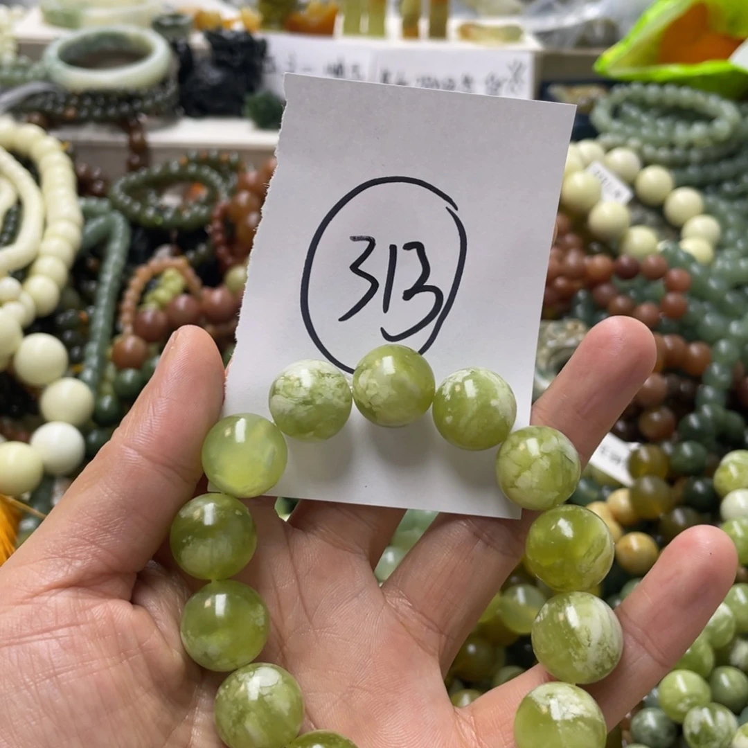 蛇纹石玉手链未镶嵌用****8