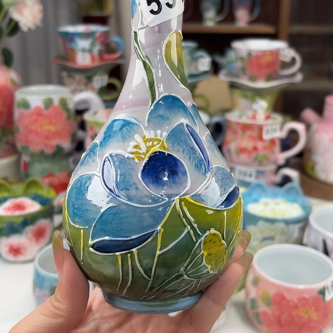 景德镇手绘高温釉下彩陶瓷茶具