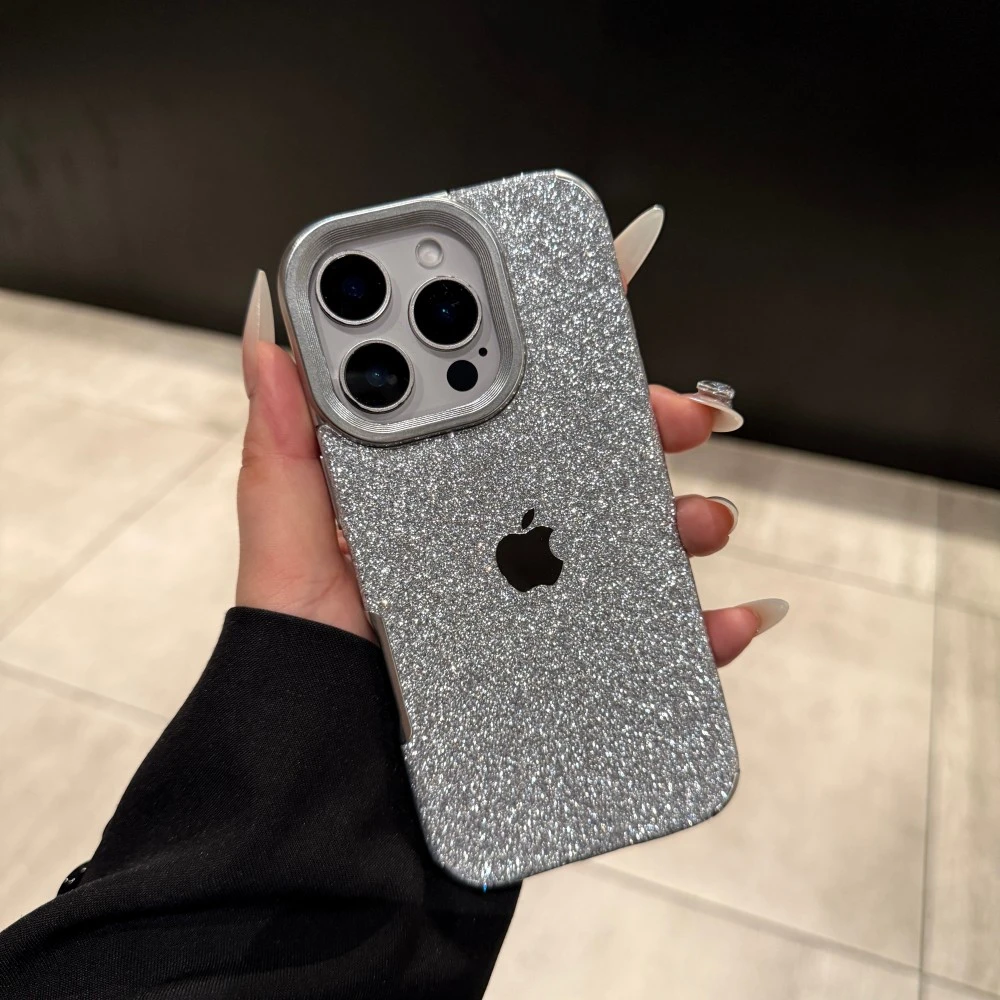 创意电镀闪粉适用苹果16promax手机壳轻奢iPhone15个性14高级13女