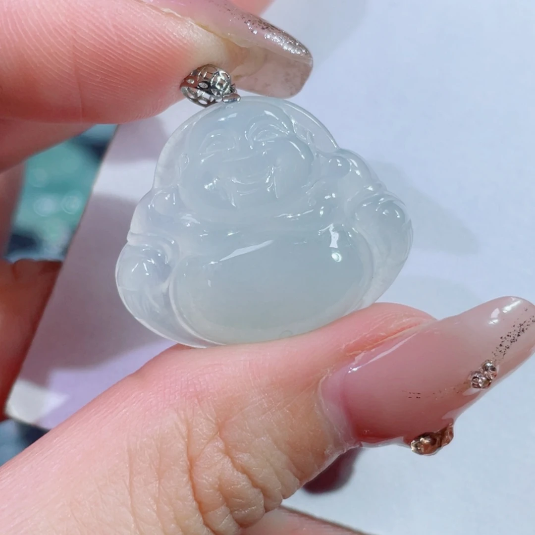 翡翠颈饰18K金镶嵌佛公