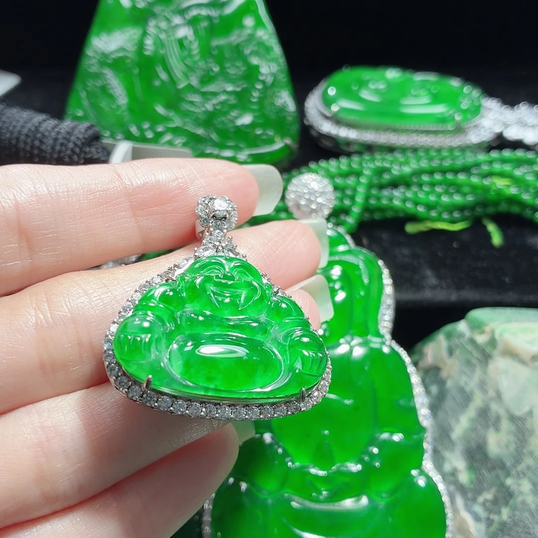 翡翠银S925镶嵌颈饰