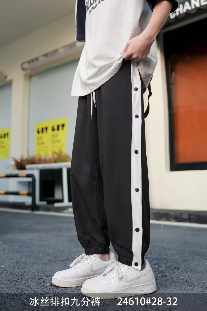 【24610-黑色】青少年夏季速干九分裤