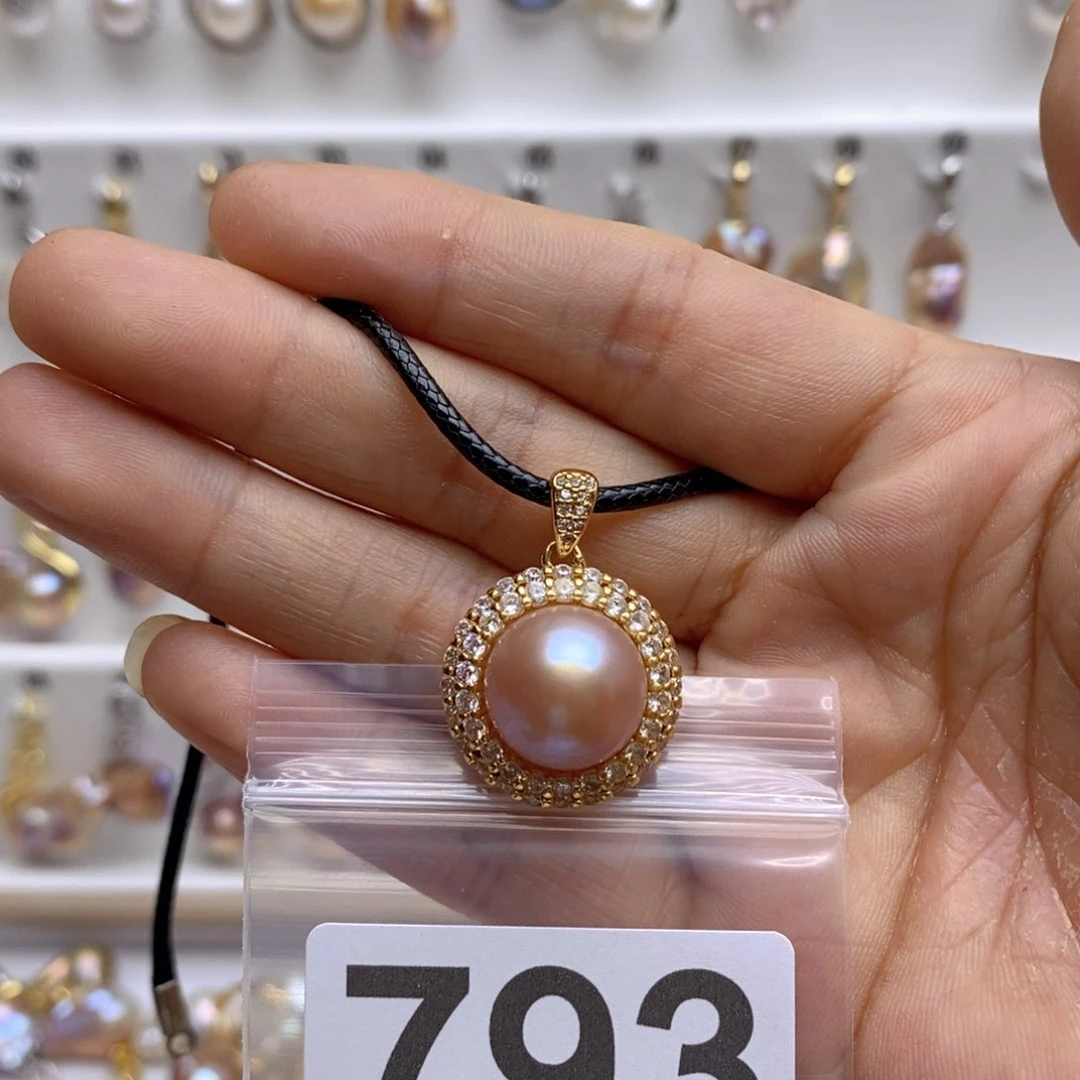 淡水珍珠颈饰银S925镶嵌793