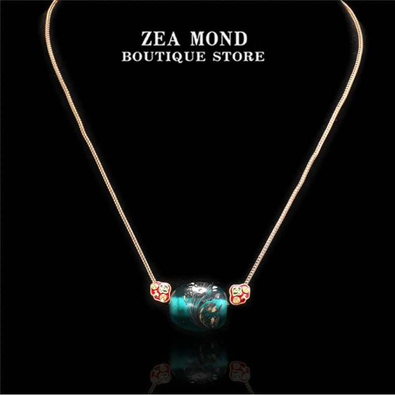 铜合金琉璃项链 ZEA MOND国风凤尾琉璃气质百搭项链SL-ZH-1