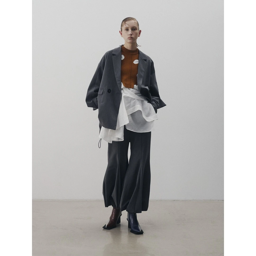 【Montendre】秋季新款 U 微褶抽绳宽松外套美式复古巴恩风休闲夹克