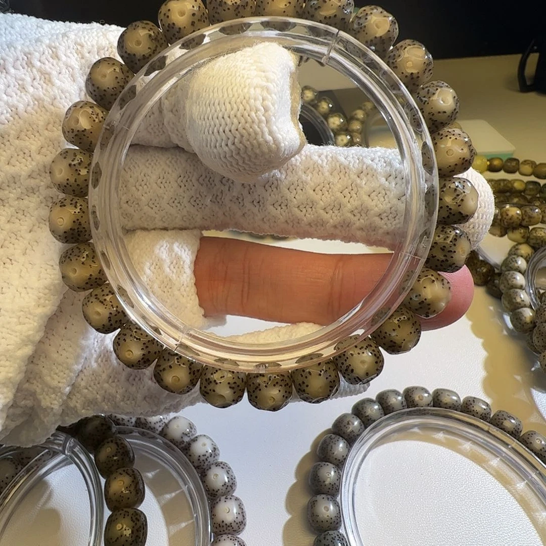 吊坠星月菩提黑冰无相8m