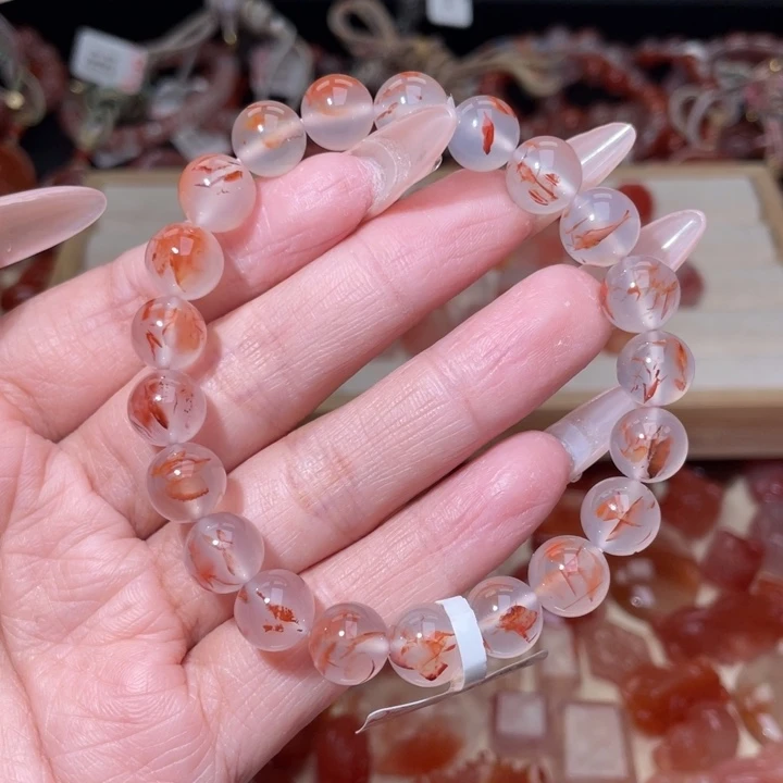 南红玛瑙冰飘单圈9mm未镶嵌2014