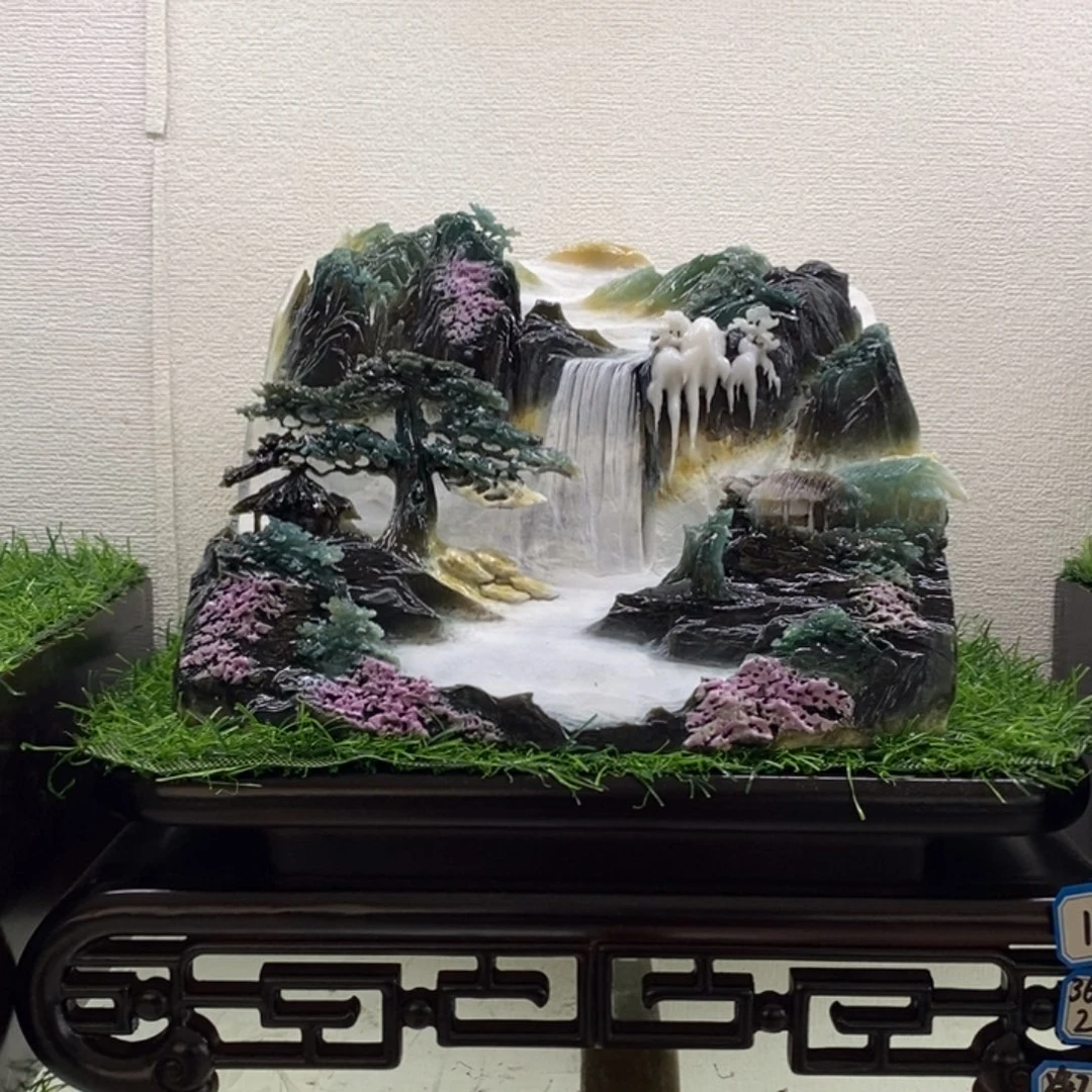 人***意玉意境山水手工雕刻