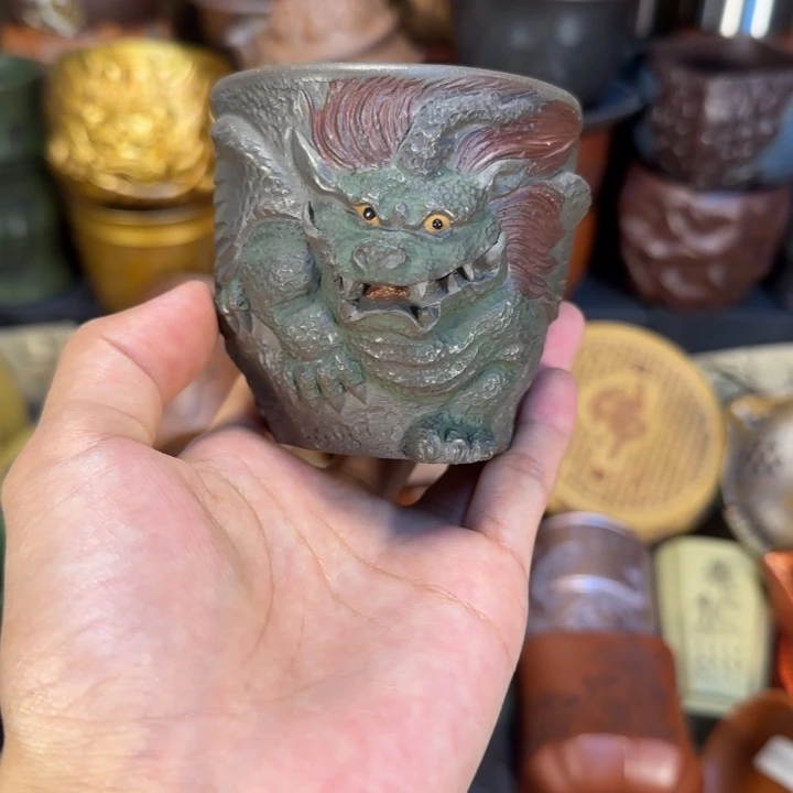 怡***殿紫砂茶杯宜兴紫砂茶杯