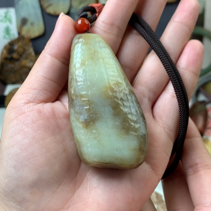 岫岩老玉（透闪石质玉）手把未镶嵌