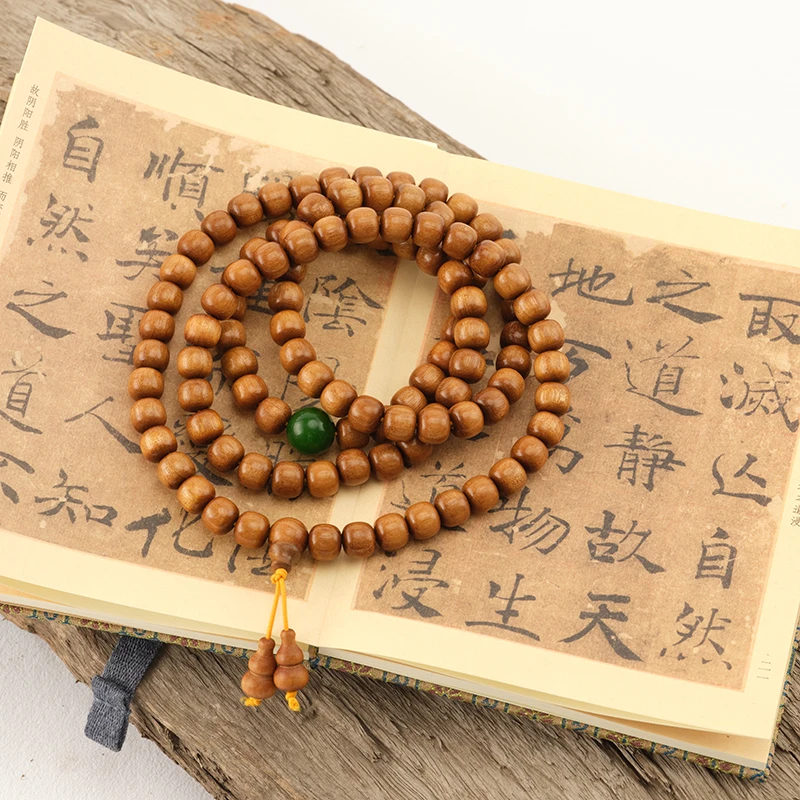 【九禄】金丝楠桶珠多圈手串 108珠串 9mm*8mm