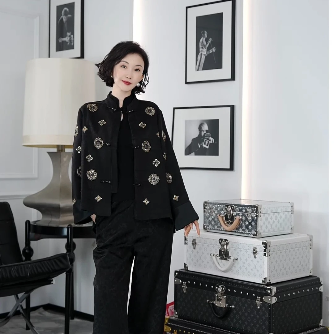 Betty Bairn【落归花】高端系列新中式刺绣上衣24B-BW7259